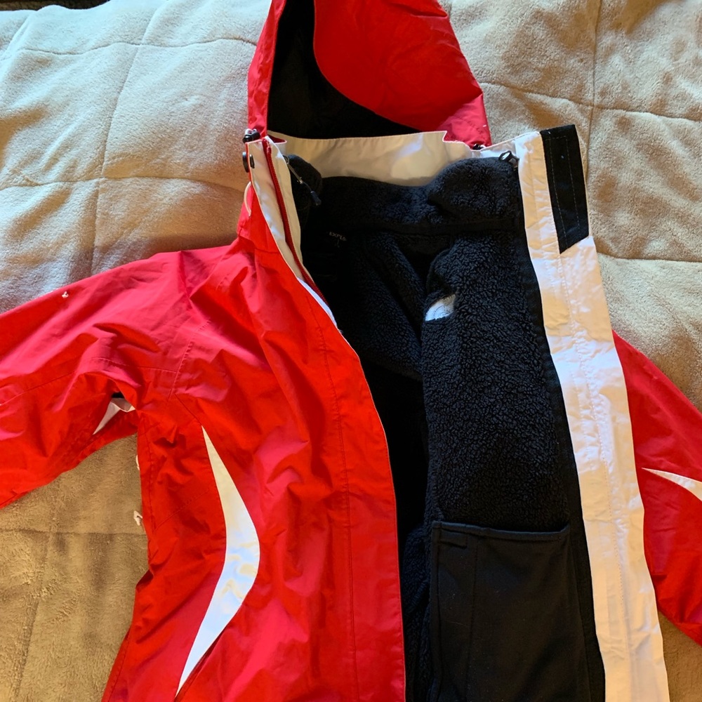 North face ski jacket shell with zip in fleece